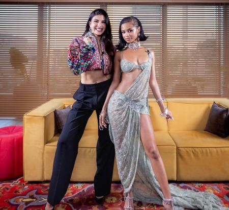 Jacqueline Fernandez with South African singer and songwriter Tyla