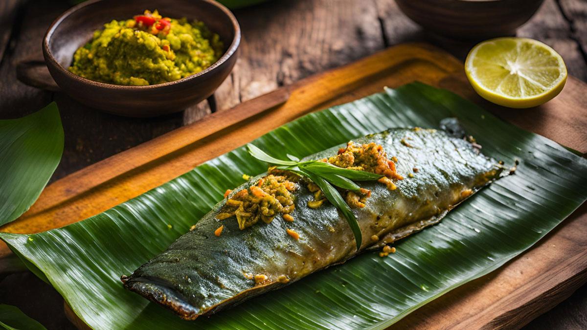 Baked Surmai in Banana Leaf