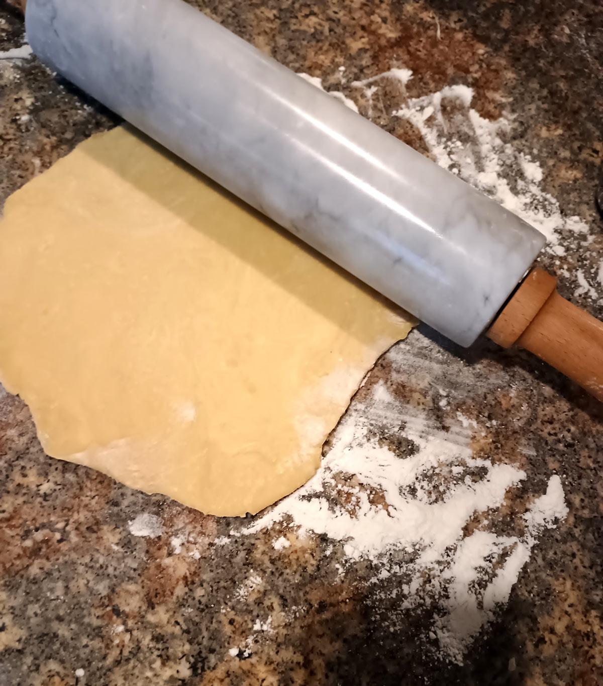 Rolling out sheets for ravioli Rolling out sheets for ravioli