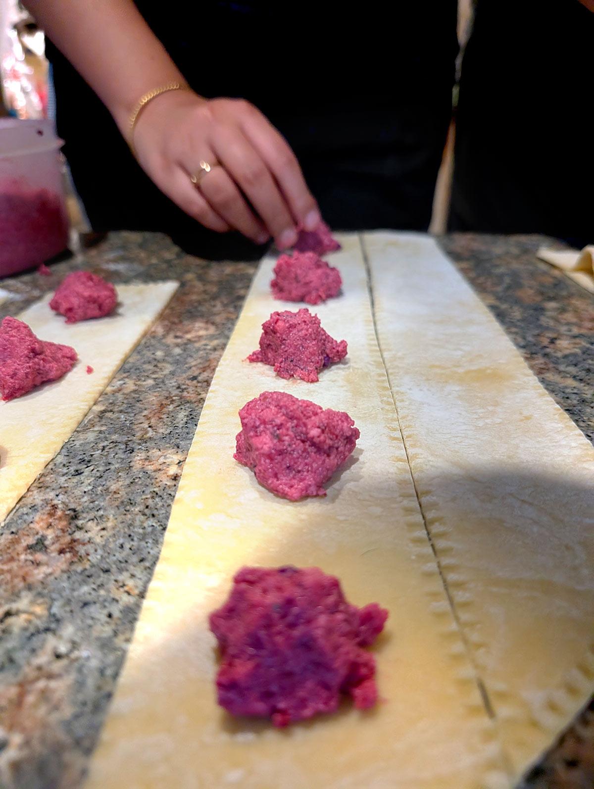 Beet, Cabbage, Potato Ravioli