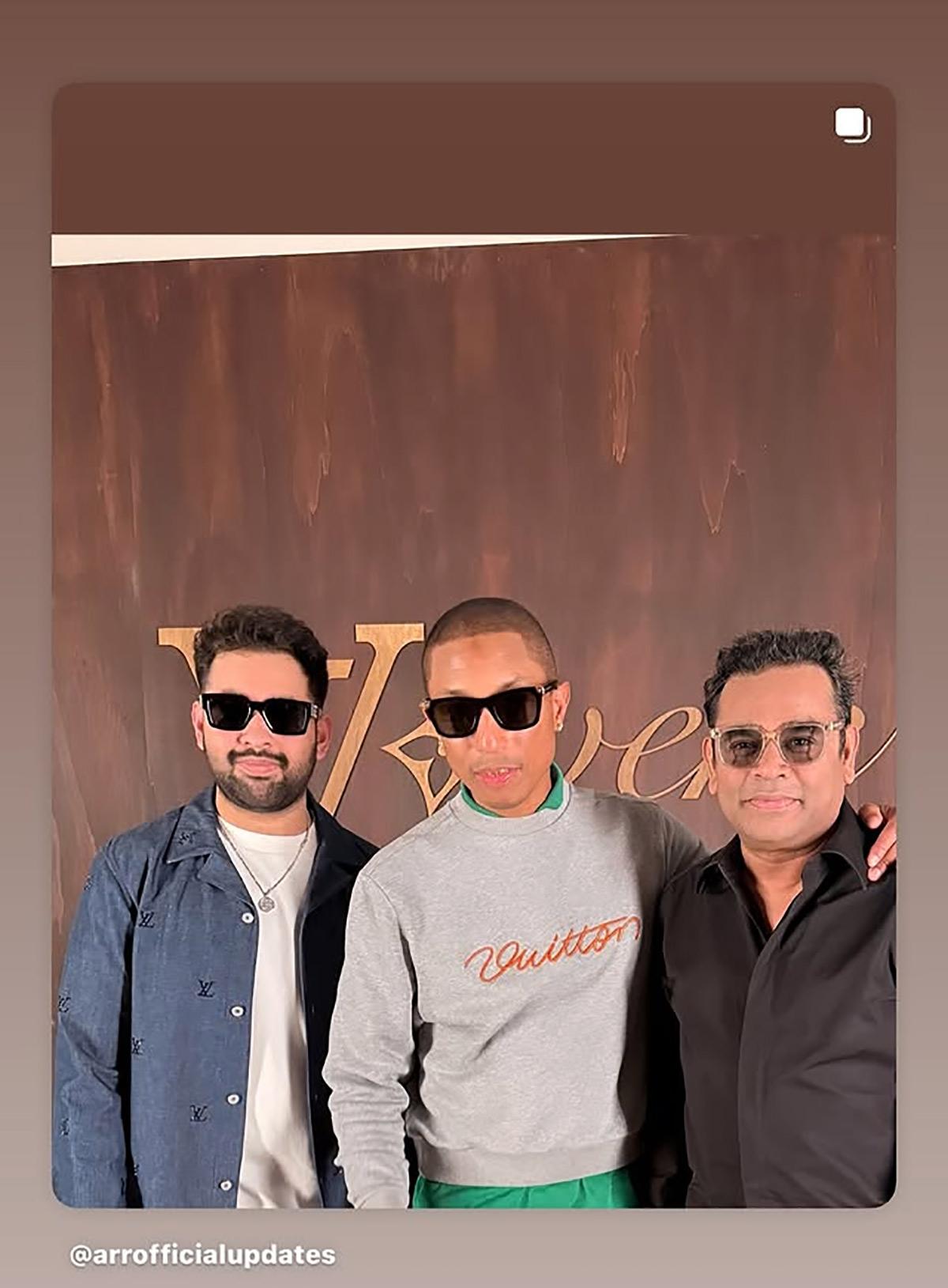 A R Rahman and Pharrell Williams at the Paris Fashion Week