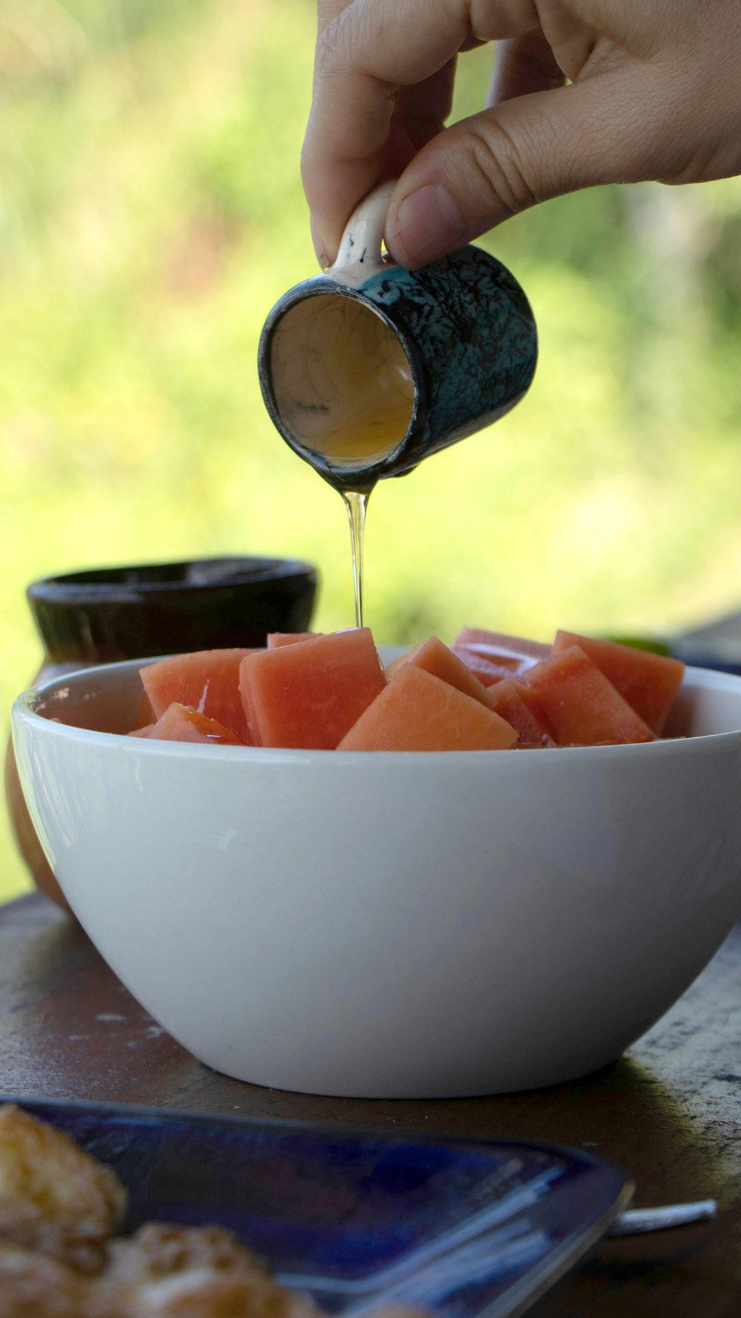 Cooking Fruit Salad in Nature