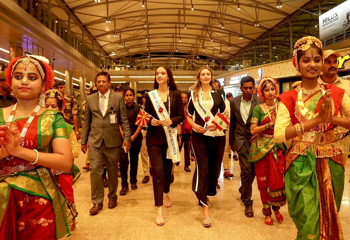 Miss World 2025 contestants receive a traditional welcome