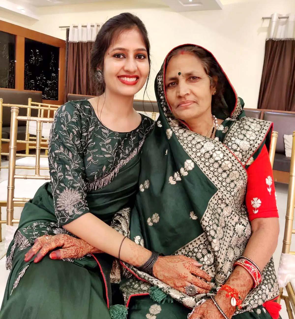 Vandana Sharma with her mother