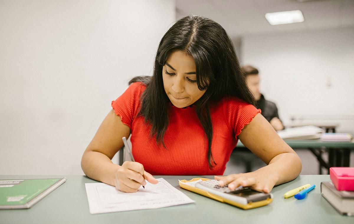Student giving exam