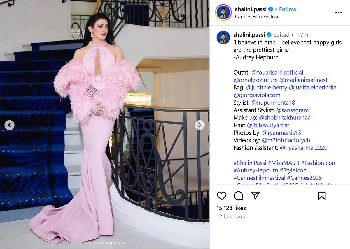 Shalini Passi in pink gown