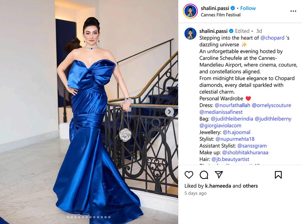 Shalini Passi in satin gown