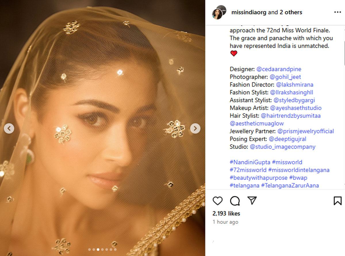 Miss India World Nandini Gupta