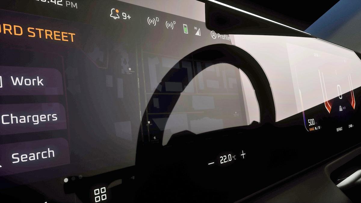 The Infotainment screen of the XEV 9s