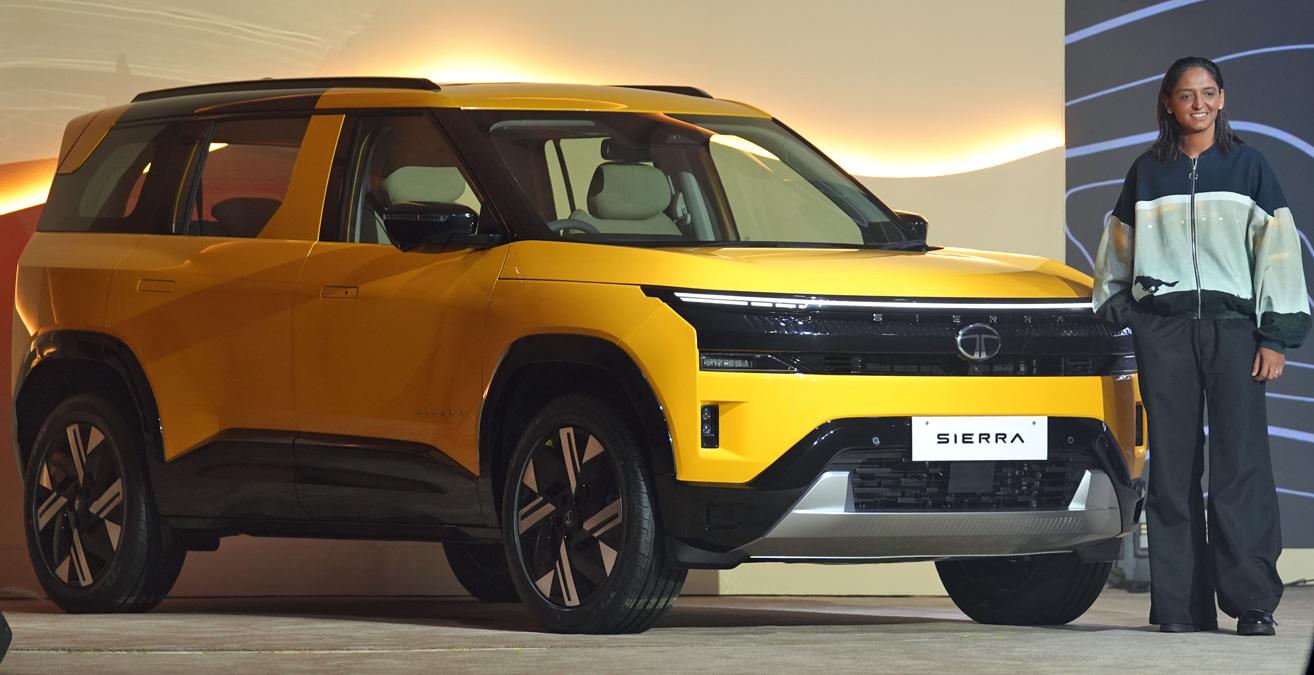 Harmanpreet Kaur with the Tata Sierra