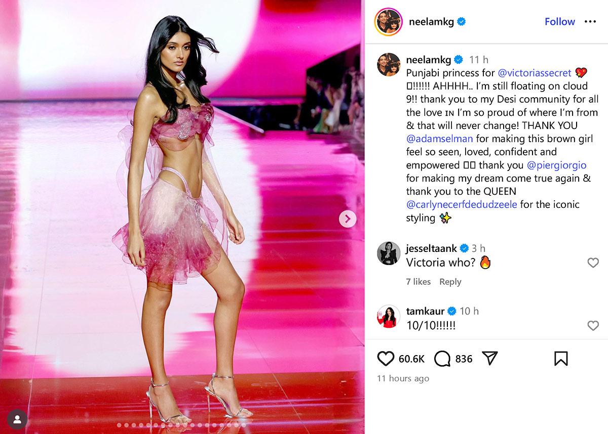 Neelam Gill, only Indian model to walk at the Victoria's Secret Fashion Show 2025