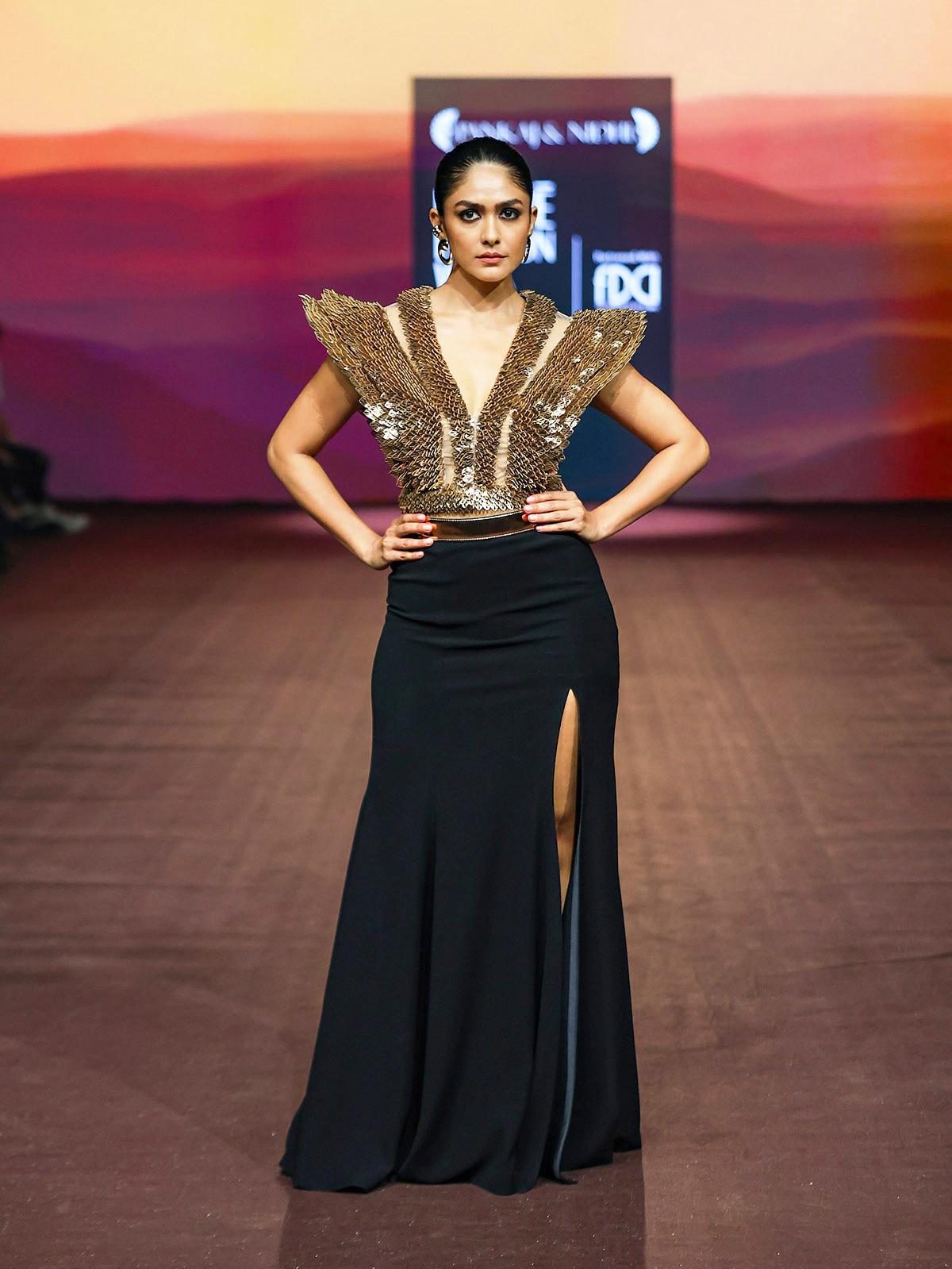 Mrunal Thakur walked for Pankaj and Nidhi at the FDCI x Lakme Fashion Week 2025
