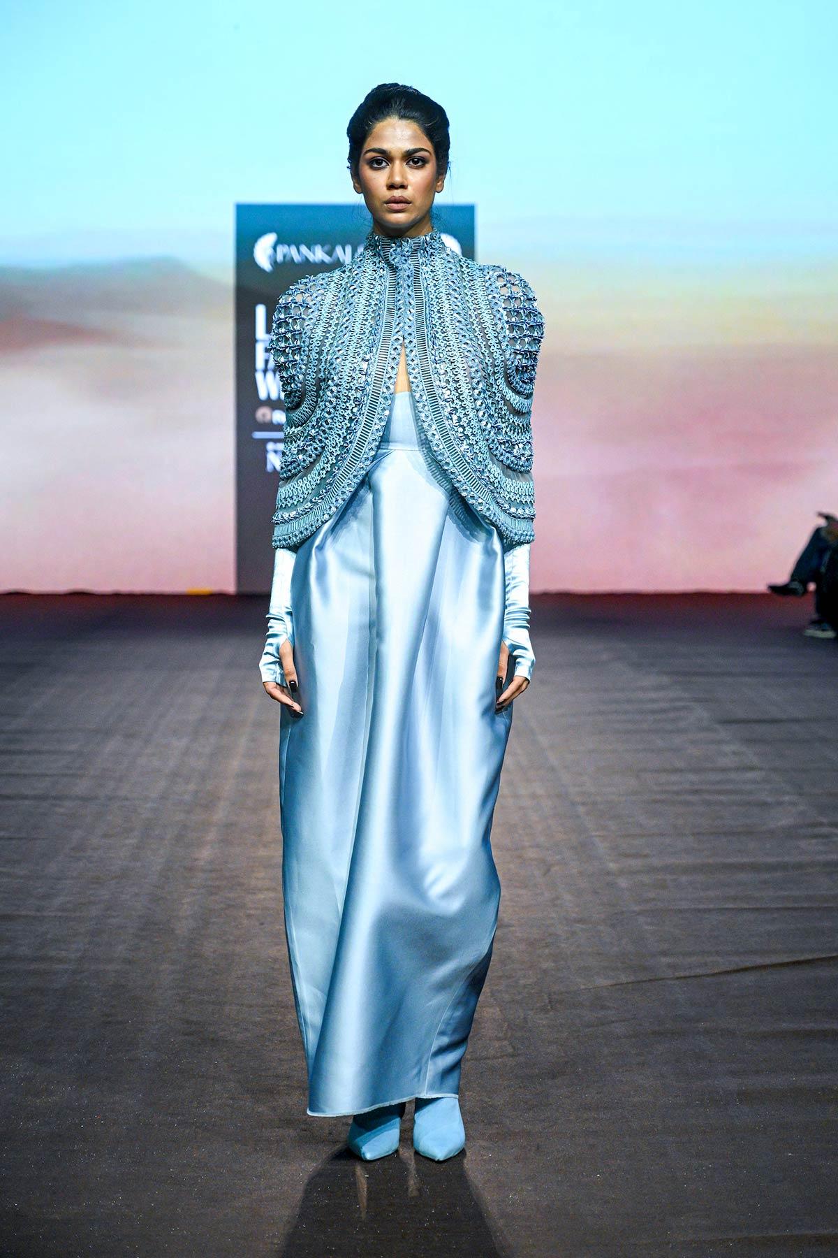 Mrunal Thakur walked for Pankaj and Nidhi at the FDCI x Lakme Fashion Week 2025