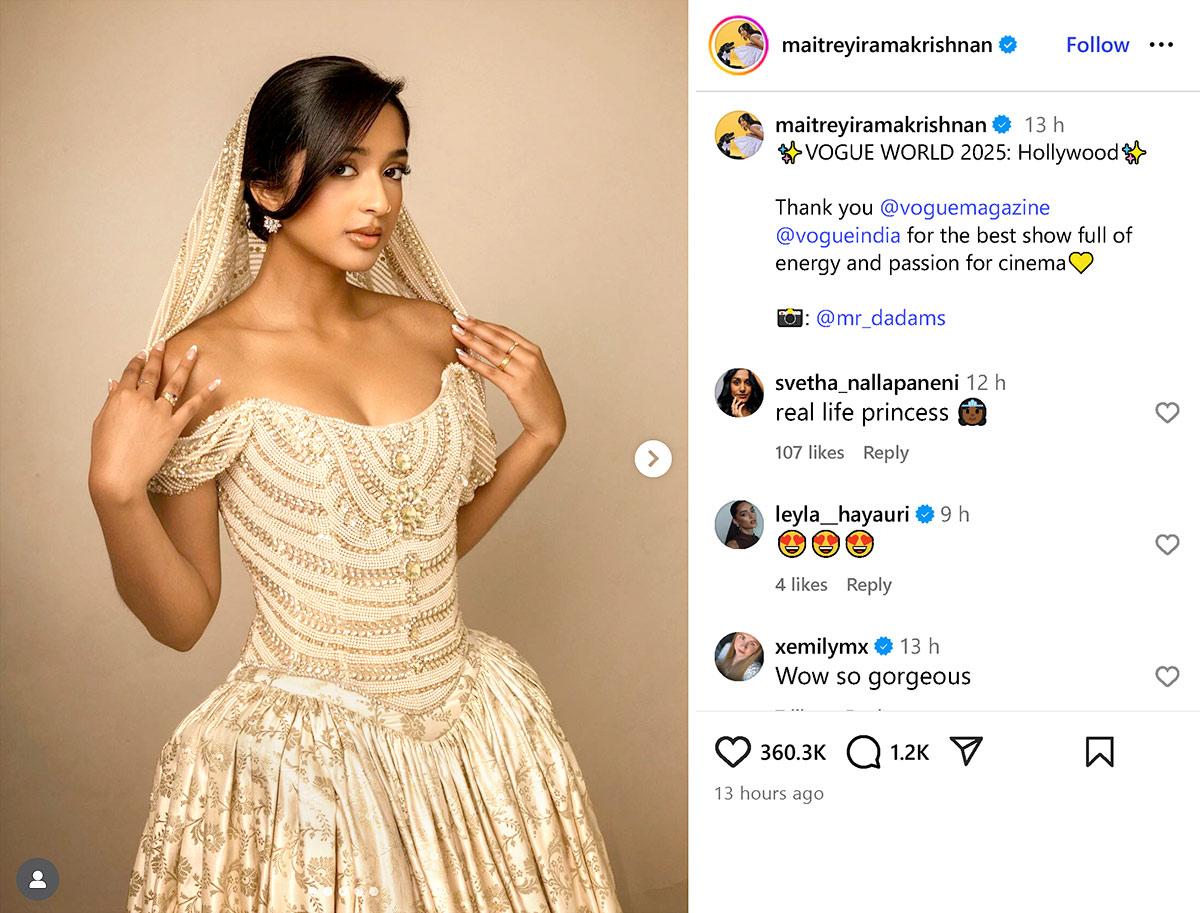 Maitreyi Ramakrishnan in Manish Malhotra