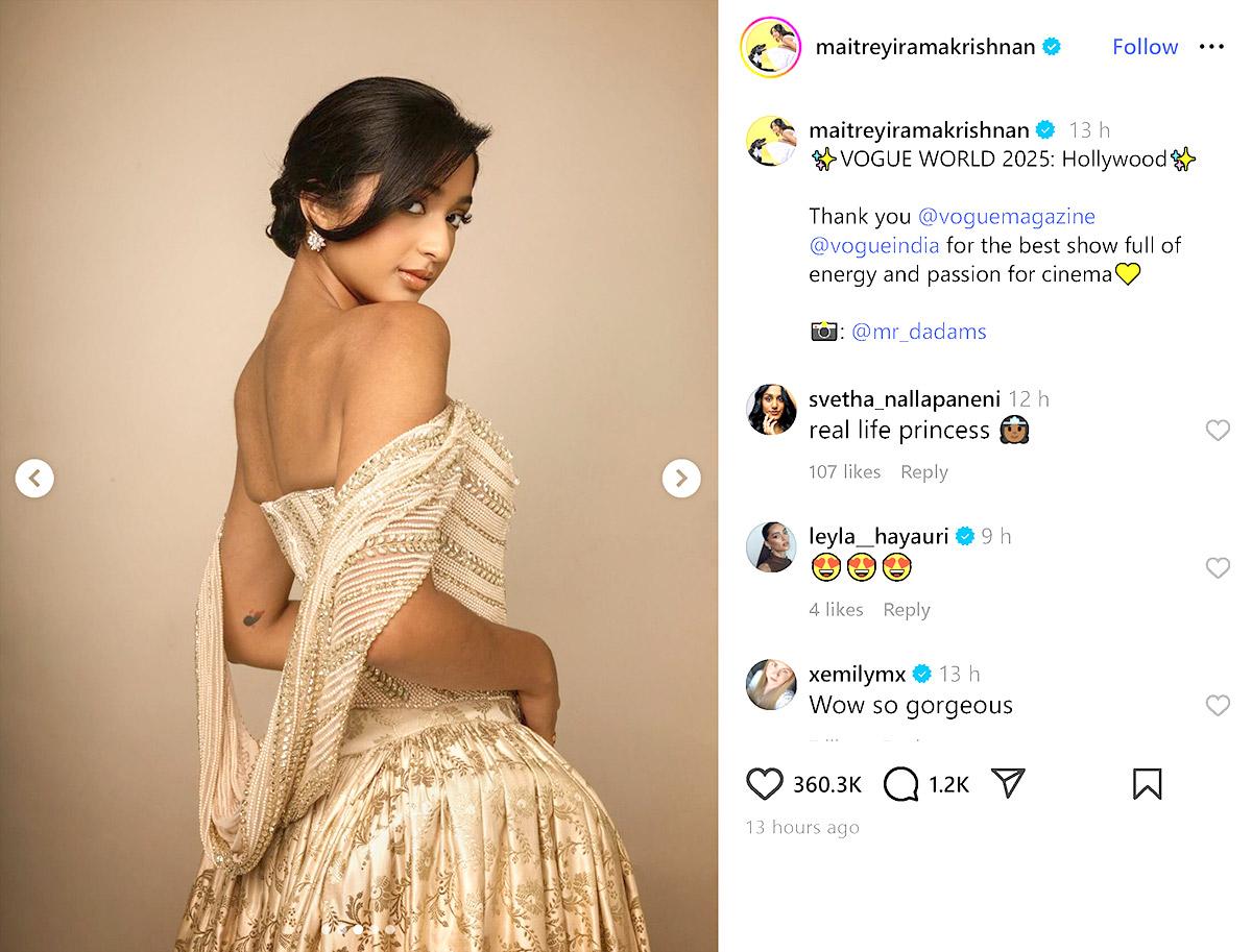 Maitreyi Ramakrishnan in Manish Malhotra