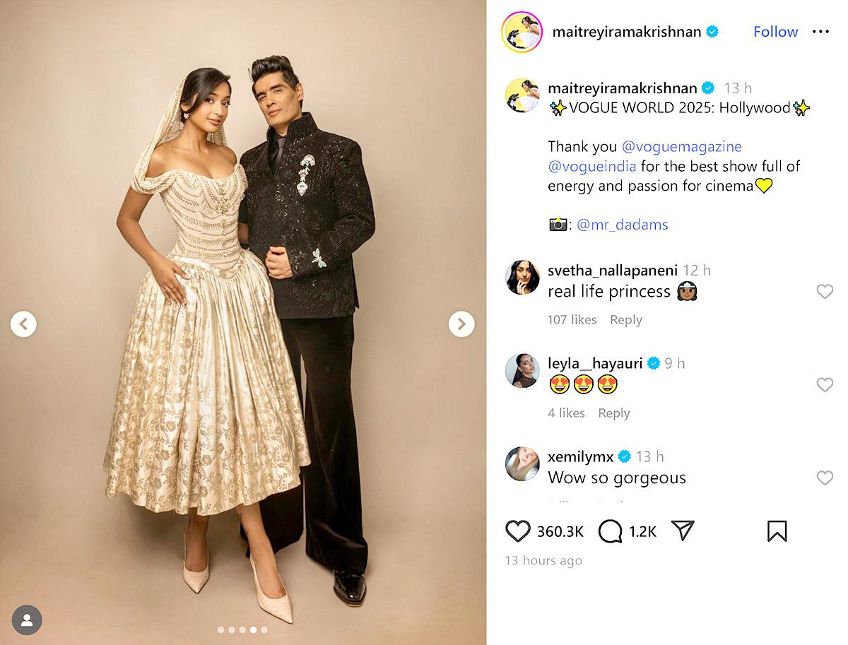 Maitreyi Ramakrishnan in Manish Malhotra