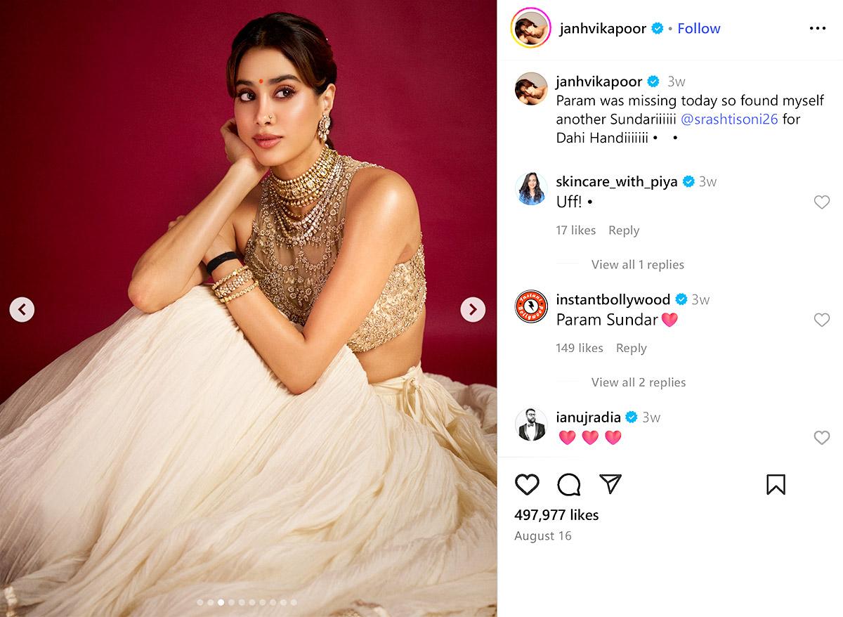 Jhanvi Kapoor's love for gold