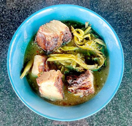 Smoked Pork With Mustard Greens Smoked Pork With Mustard Greens