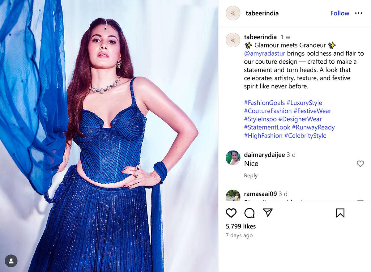 Signifance of Navratri day 3 colour blue celebrity outfits 