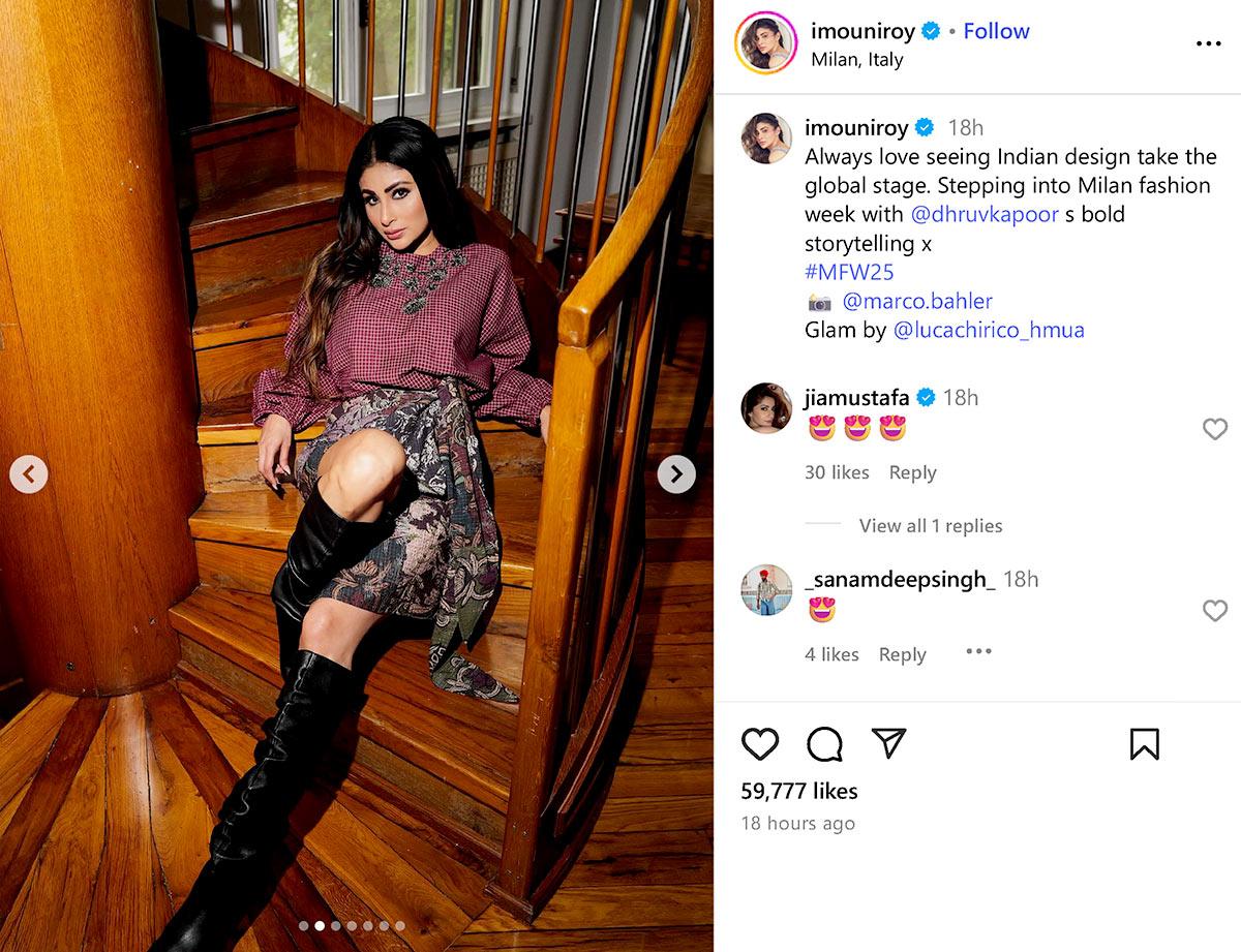 Mouni Roy at Milan Fashion Week