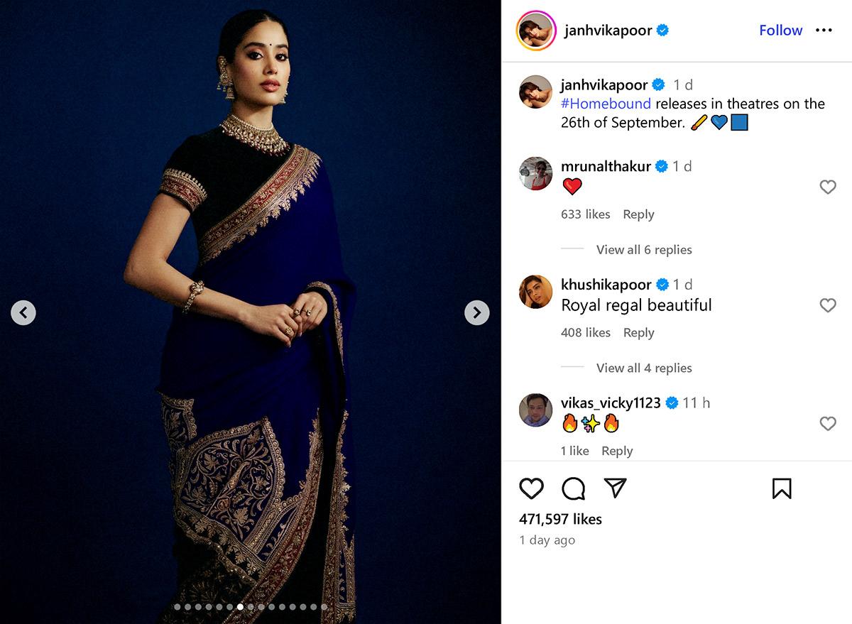 Janhvi Kapoor in Sridevi's sari