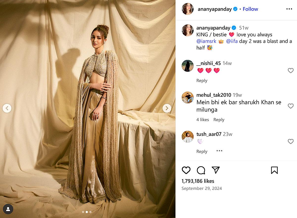 Ananya Panday in Gold