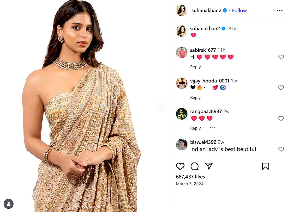 Suhana Khan in Gold