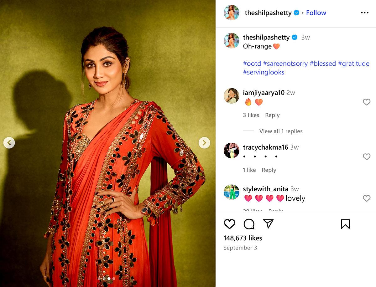 Navratri Day 7, colour orange outfits