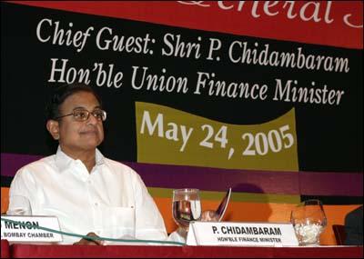 Union Finance Minister P Chidambaram in Mumbai on Tuesday. Photograph: Jewella C Miranda