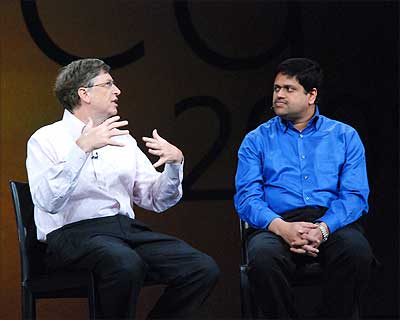 Microsoft chairman Bill Gates with S Somasegar, senior vice president, Microsoft Corporation. Photograph, courtesy: Microsoft
