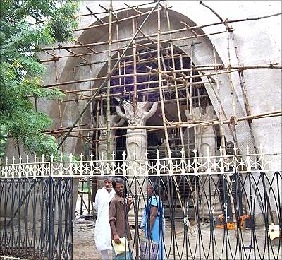One of the entrances of a Durga Puja mandap.