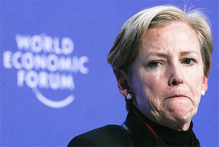 Ellen Kullman, CEO, DuPont, USA, at a session at the World Economic Forum in Davos.