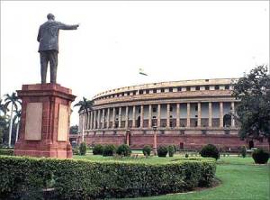 A view of the Indian Parliament.