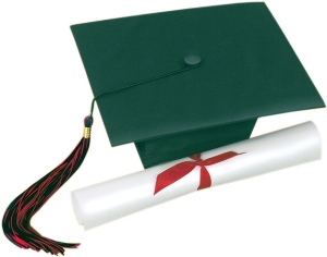 Graduation cap and certificate