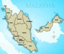 The map of Malaysia