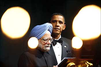 US President Barack Obama listens to Prime Minister Manmohan Singh at a meeting at the White House.