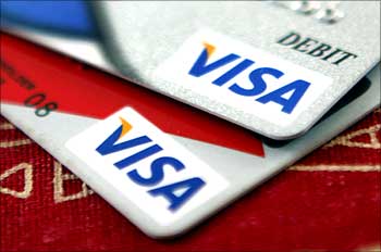 Visa credit cards are displayed in Washington.