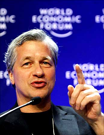 James Dimon, CEO of JPMorgan Chase Inc. attends a session at the World Economic Forum (WEF) in Davos