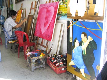 An artist in Colombia