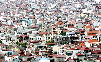 An aerial view of Kim Lien Village in Hanoi.