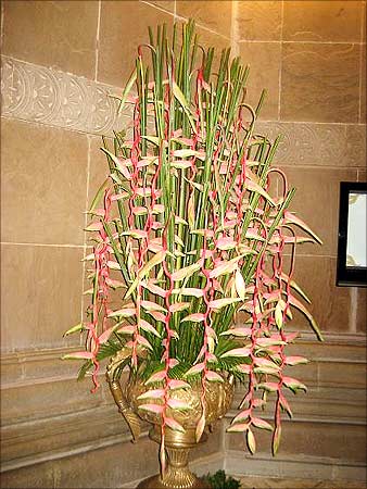 A flower arrangement at the ITC Grand Maurya