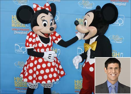 Disney characters Mickey Mouse and Minnie Mouse at the premiere of the Disney Channel movie 'High School Musical 2.
