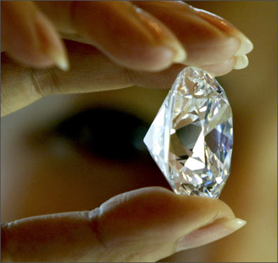 This is the first large classic cushion-shape diamond to be auctioned.