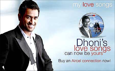 M S Dhoni is Aircel's mascot.