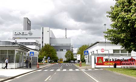 Opel plant's main entrance