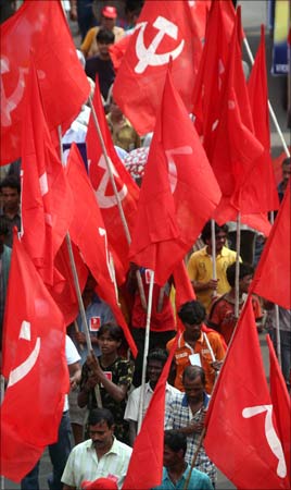 Communist Party of India-Marxist party protestors.