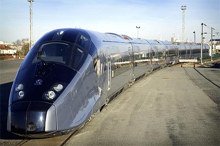 An AGV prototype by France's engineering firm Alstom seen in this handout photo.