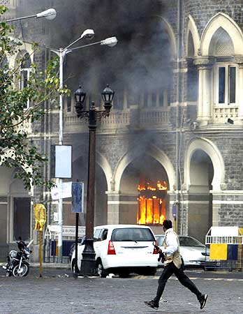 Tata's Taj Mahal hotel in Mumbai when terrorists attacked it in November 2008.