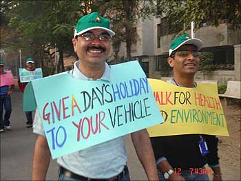Praj employees creating awareness on a greener planet.