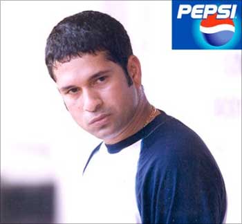 Sachin Tendulkar in a Pepsi ad.